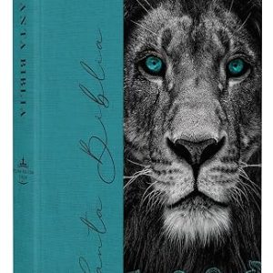BIBLIA RVR 1960 LETRA GRANDE, TAMA&Ntilde;O MANUAL, TAPA DURA DE TELA LE&Oacute;N AGUAMARINA